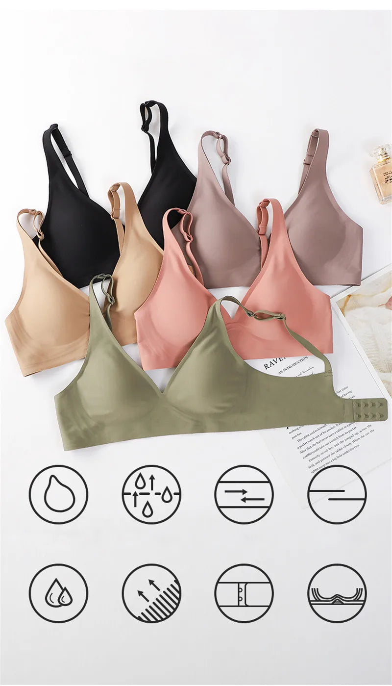 Sexy Seamless Deep V Wireless Bra