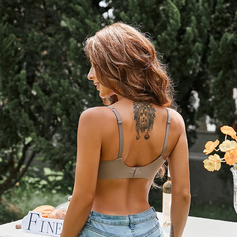 Sexy Seamless Deep V Wireless Bra