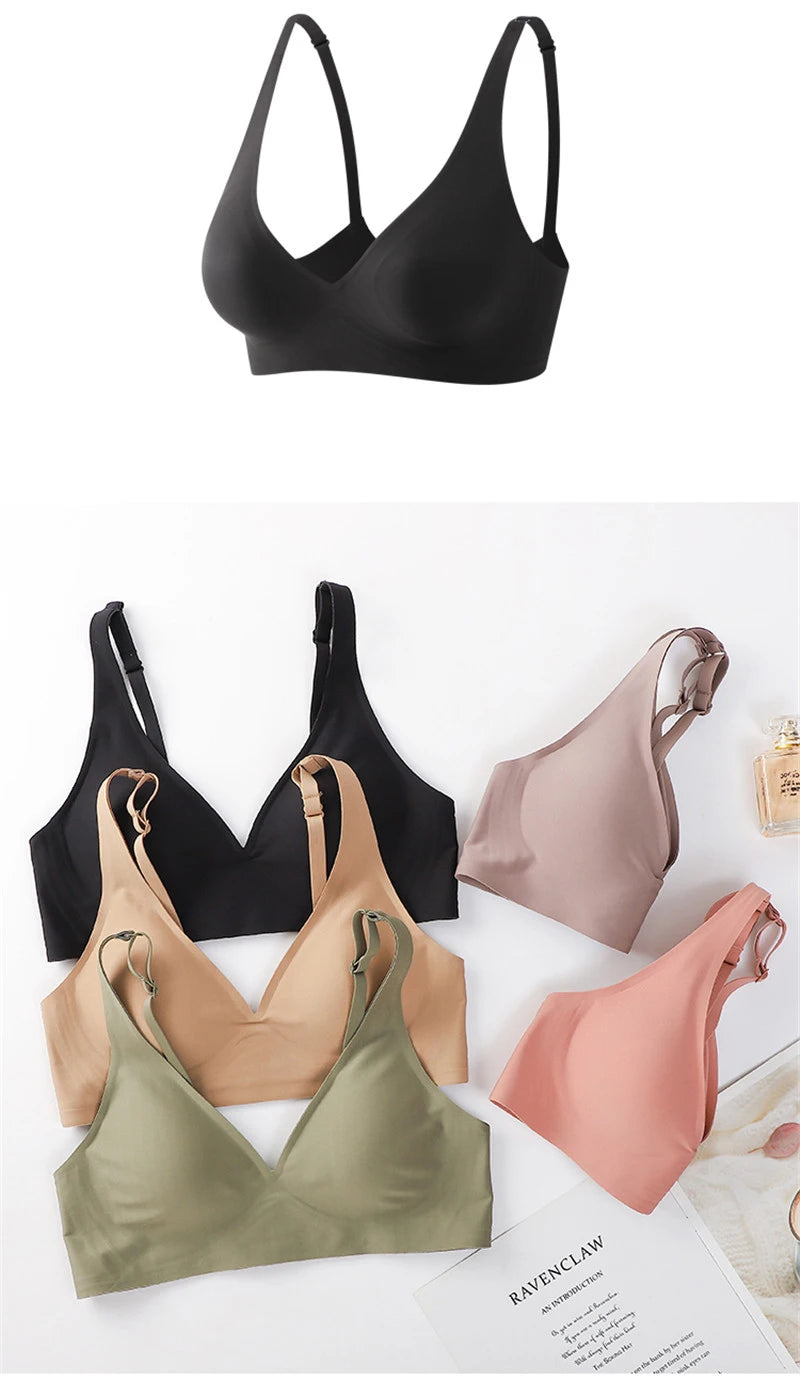 Sexy Seamless Deep V Wireless Bra