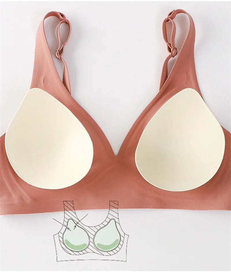 Sexy Seamless Deep V Wireless Bra