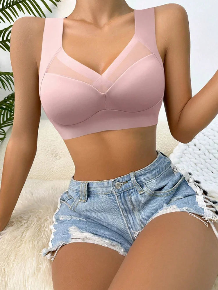 3Pcs Plus Size Seamless Wireless Sport Bras