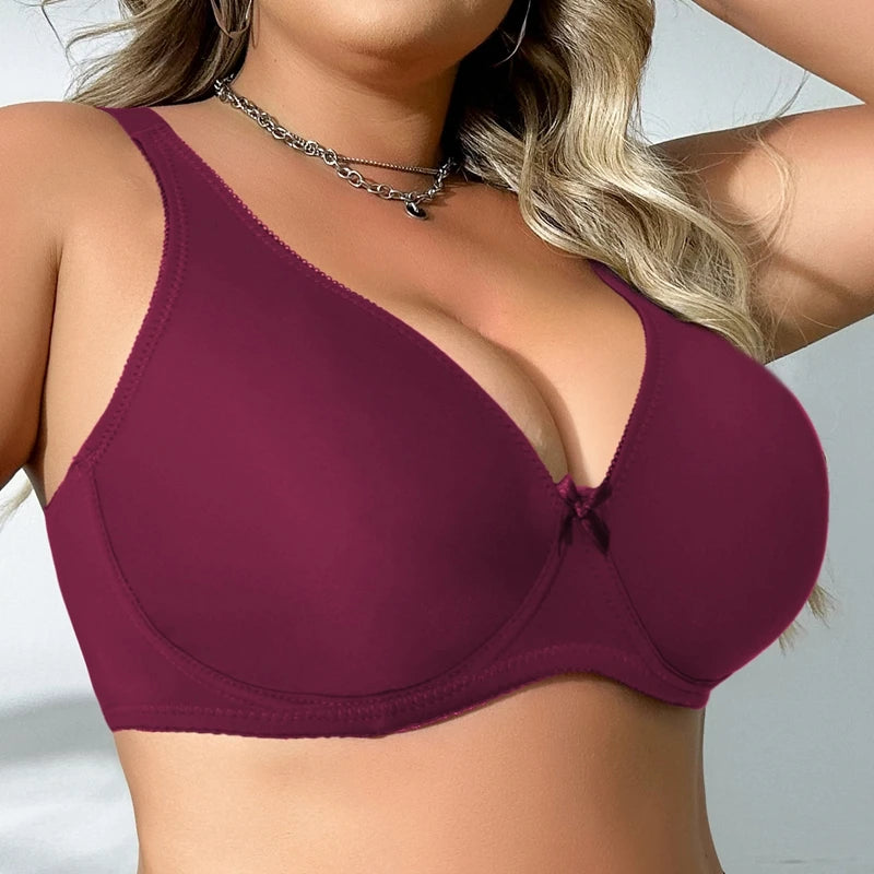 Underwire Bra for Large Breasts - Plus Size Thin Unlined Bra (Sizes 38C-44C, 38D-48D)