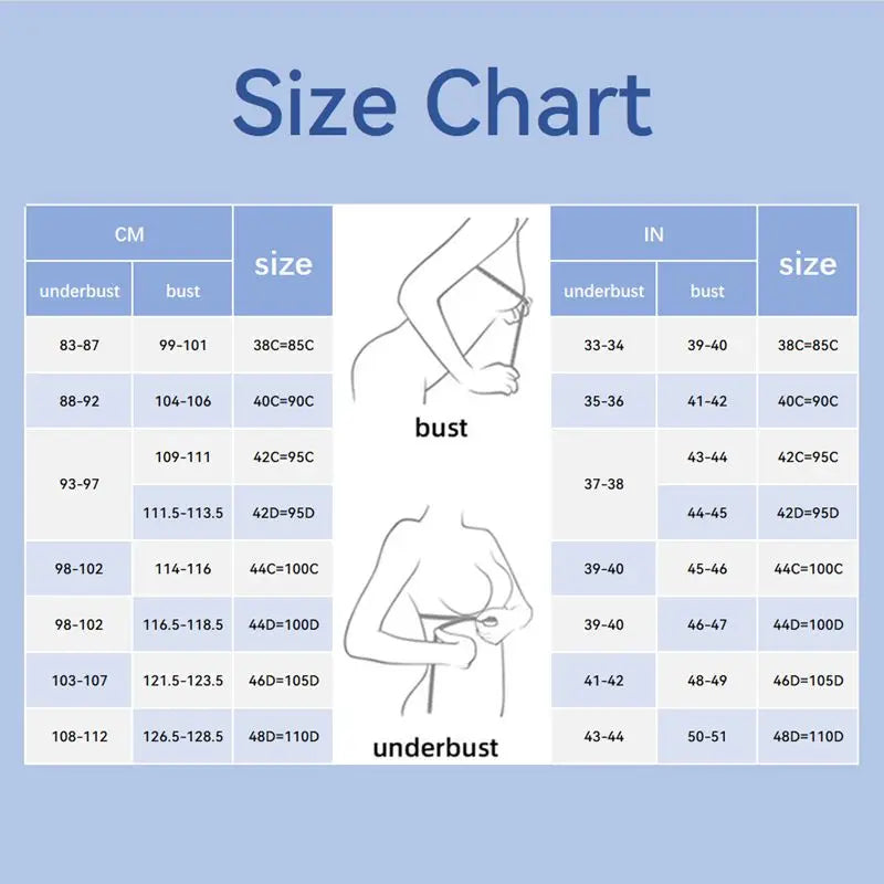 Underwire Bra for Large Breasts - Plus Size Thin Unlined Bra (Sizes 38C-44C, 38D-48D)
