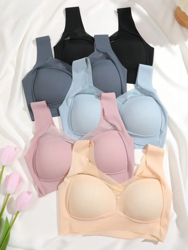 3Pcs Plus Size Seamless Wireless Sport Bras