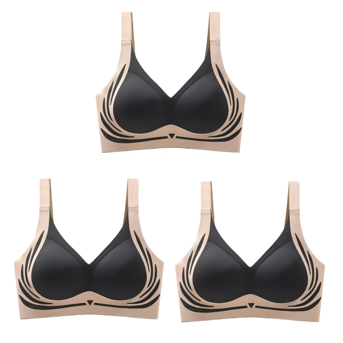 50% OFF - 3Pcs/Set Push-Up Seamless Bra