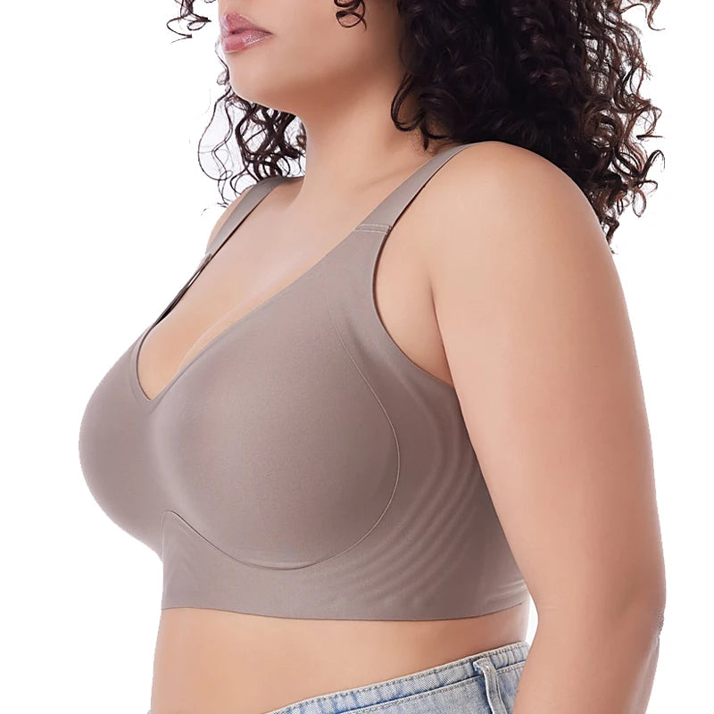 Push Up Wireless Bra - Seamless Thin Cup Plus Size Bralette (M-6XL)