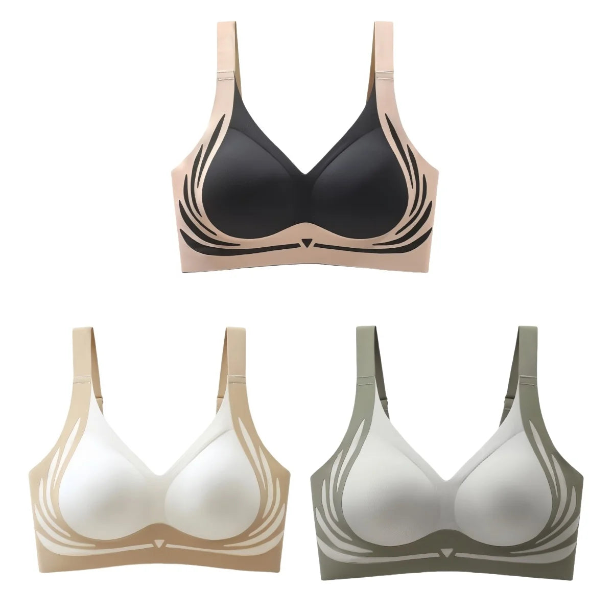 50% OFF - 3Pcs/Set Push-Up Seamless Bra