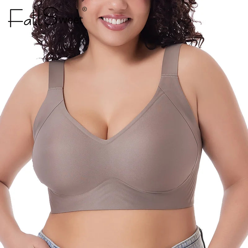 Push Up Wireless Bra - Seamless Thin Cup Plus Size Bralette (M-6XL)