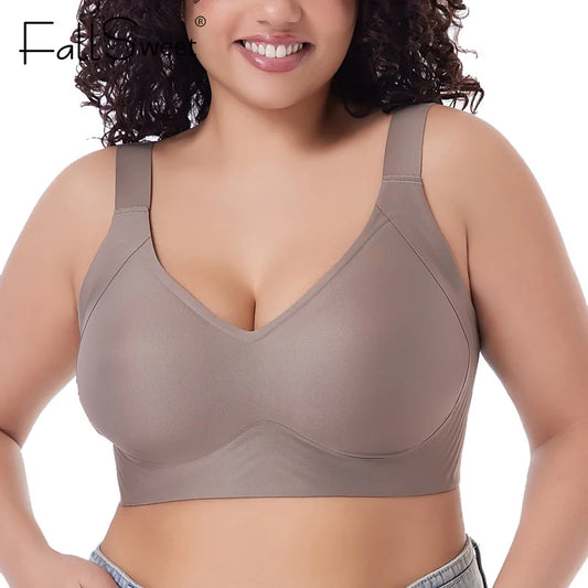 Push Up Wireless Bra - Seamless Thin Cup Plus Size Bralette (M-6XL)