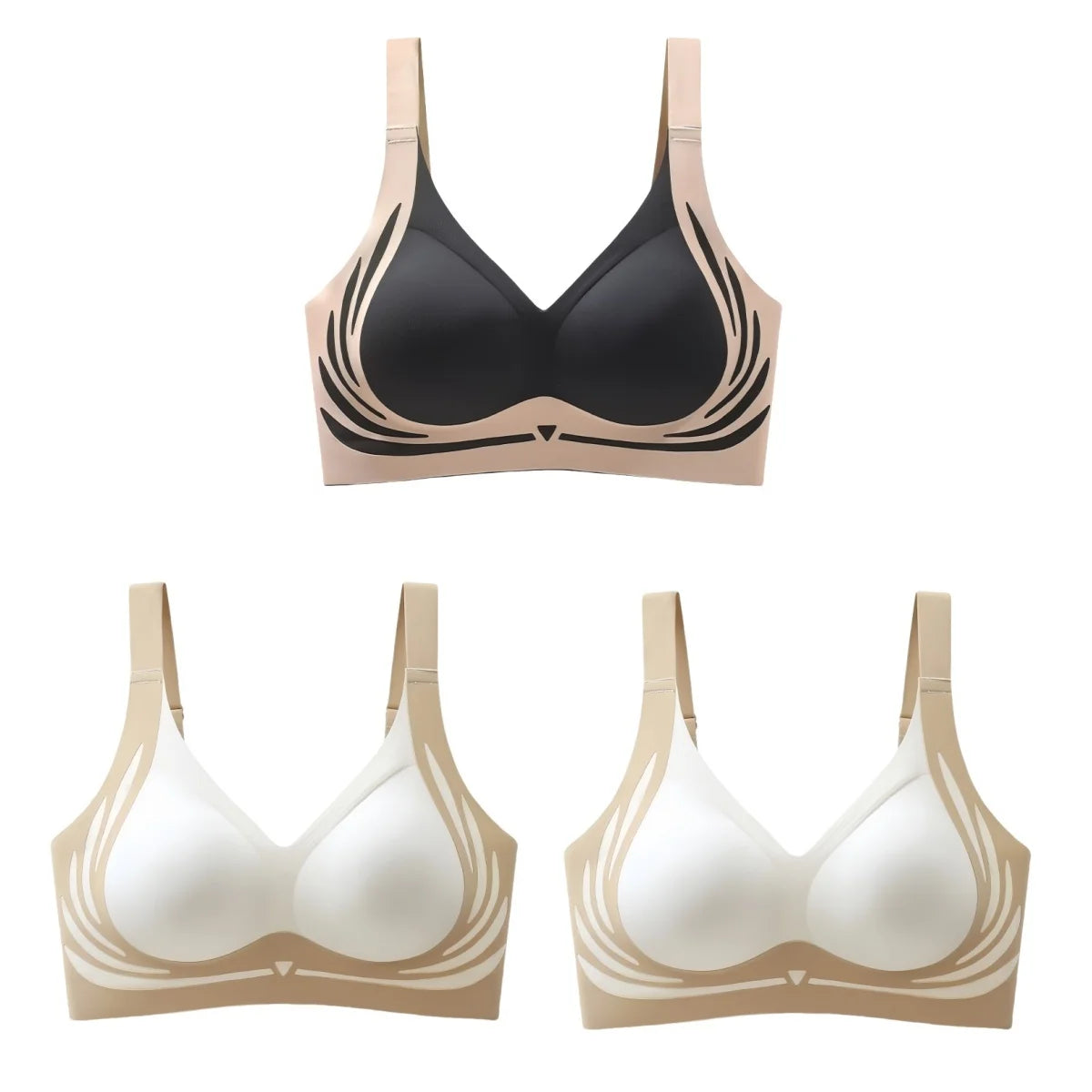 50% OFF - 3Pcs/Set Push-Up Seamless Bra
